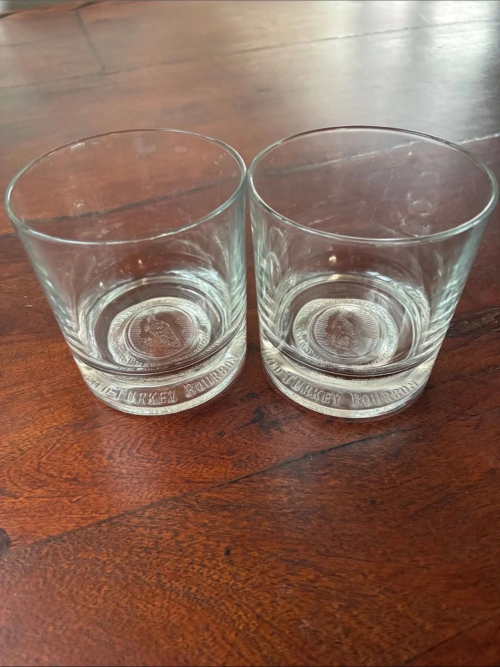 Beautiful Vintage Wild Turkey Bourbon Rocks Glasses x2